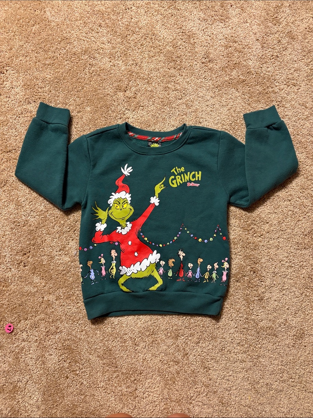 The Grinch Kids' Dark Green Holiday Sweatshirt